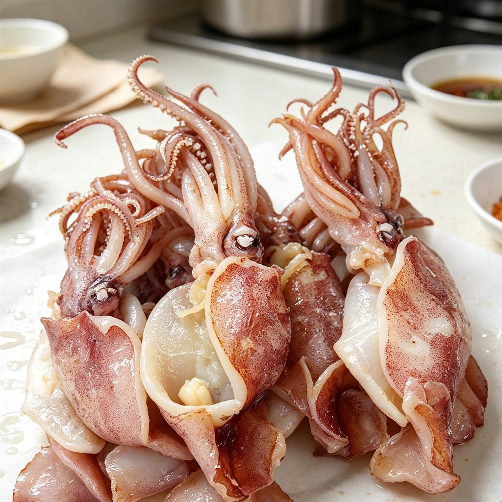 Fresh Plump Whole Raw Squid