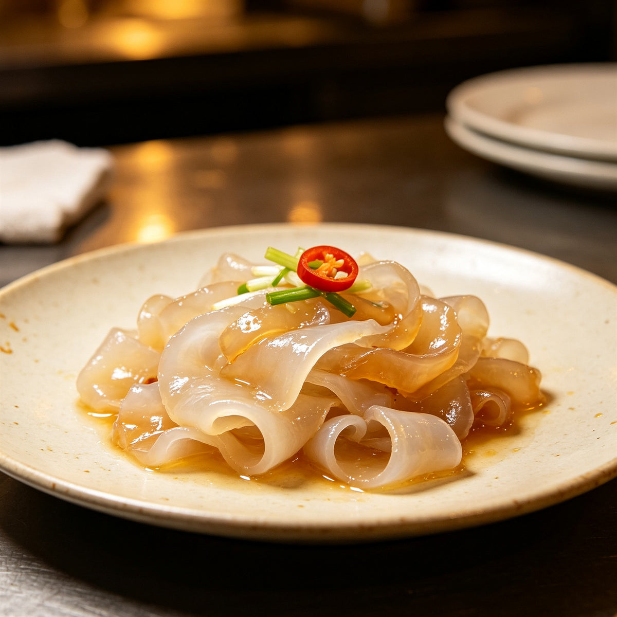 Fresh Chilled Jellyfish Salad Slices